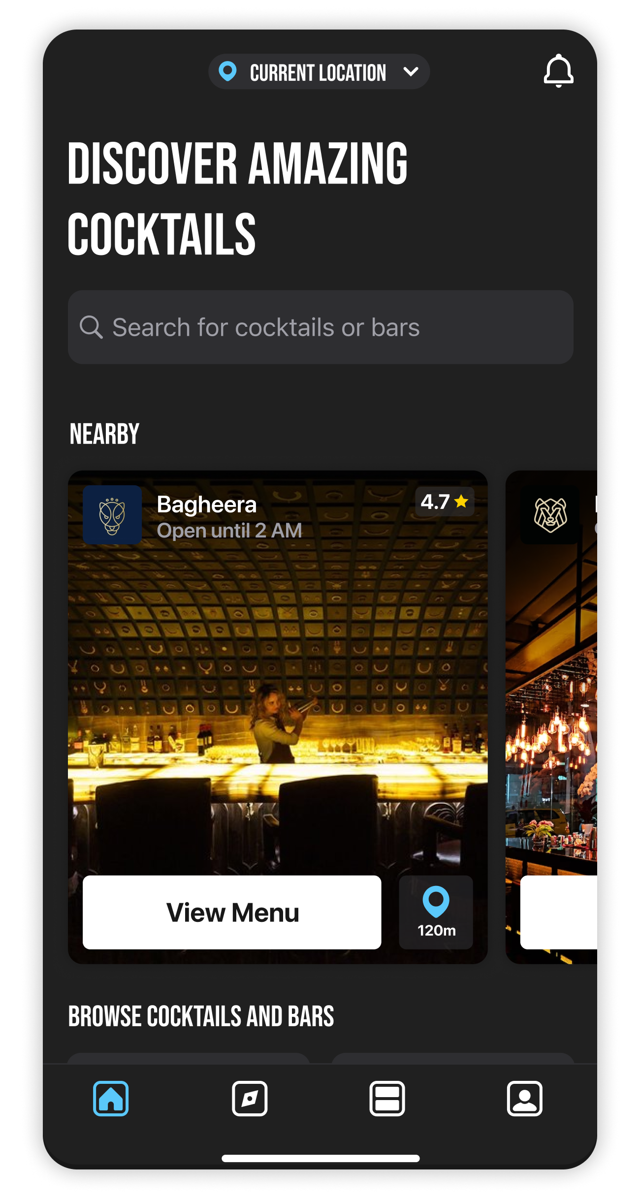 Spiritz app home.